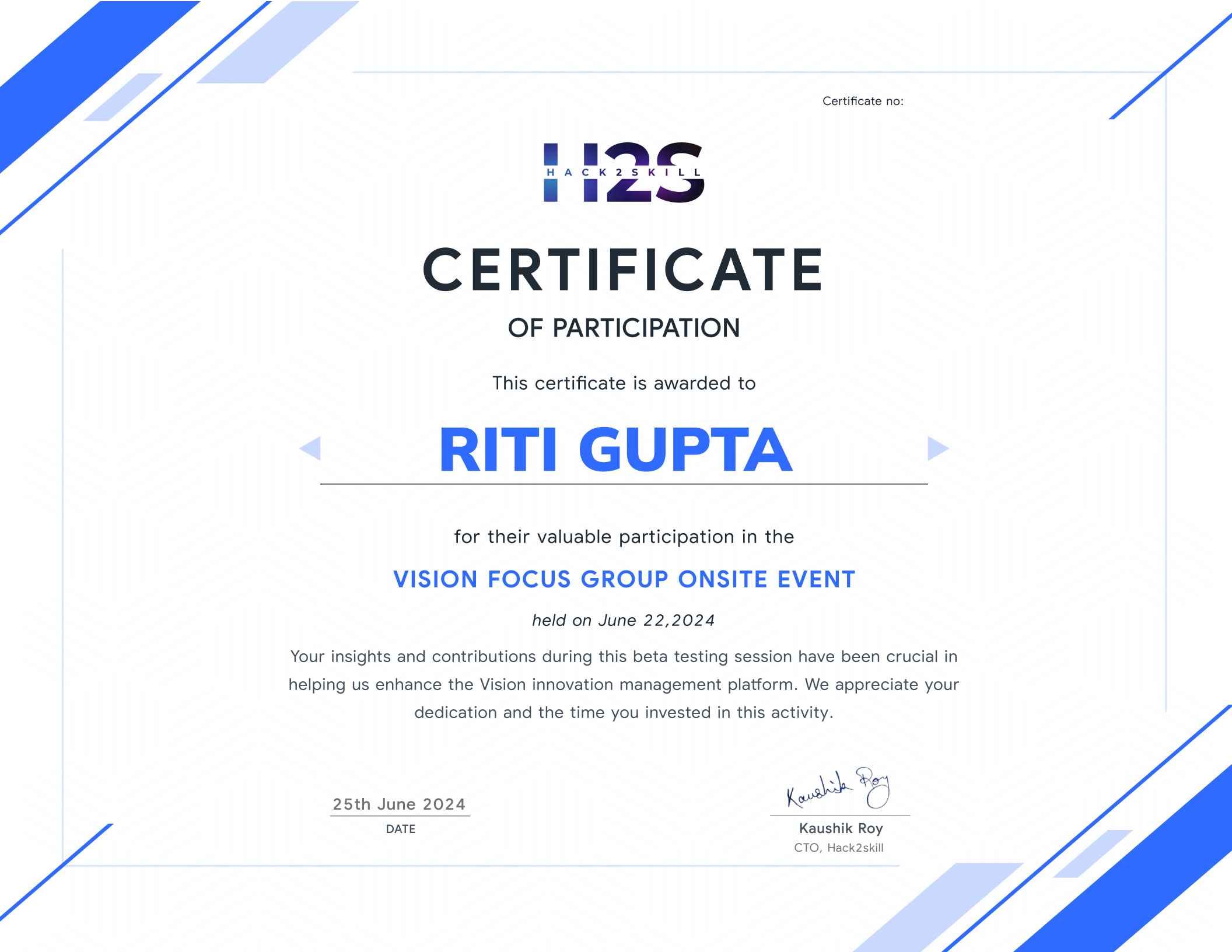 Certificate